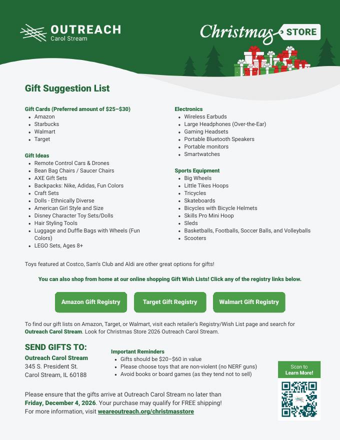 Gift Wish List Suggestions